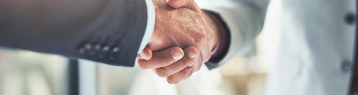 Two people shaking hands.