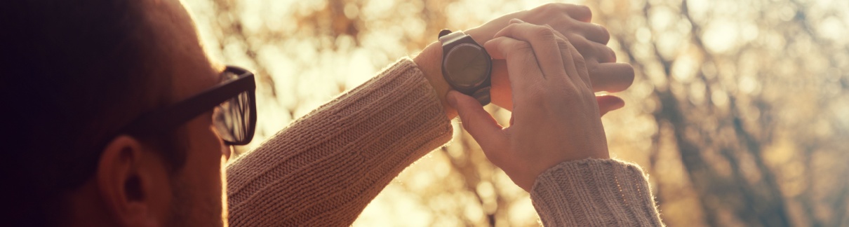 A man checking his watch.