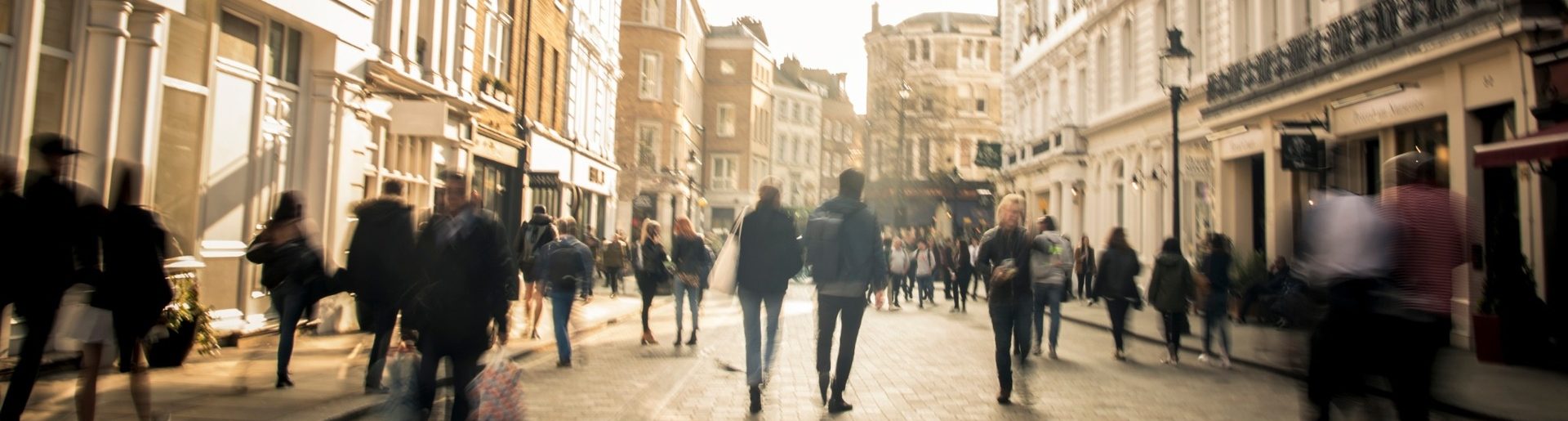 A busy high street.