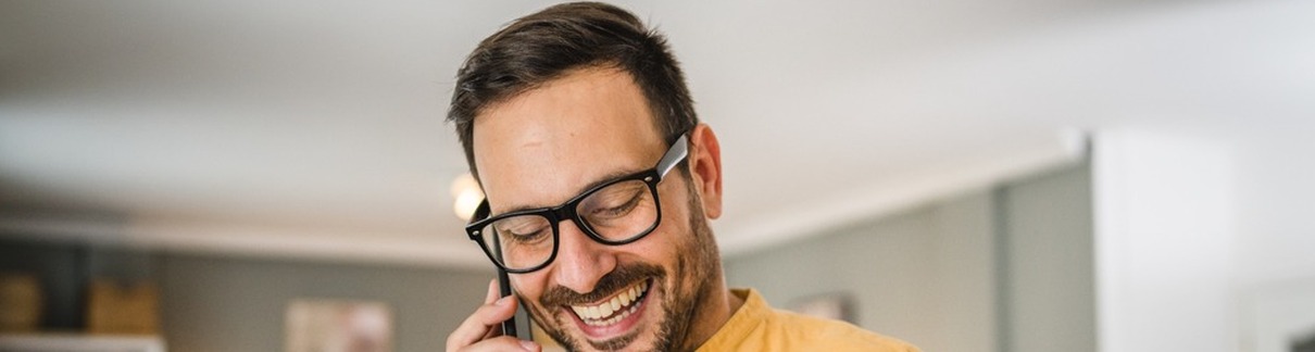 A man talking on the phone.