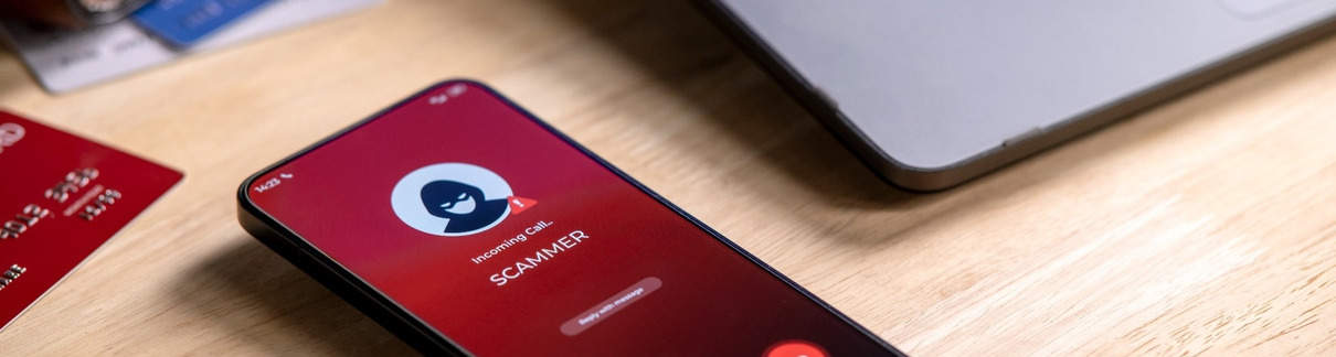 A phone receiving a scam call.